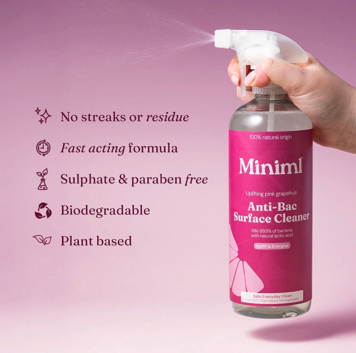 1x Anti-Bac Surface Cleaner - Uplifting Pink Grapefruit - 750ML