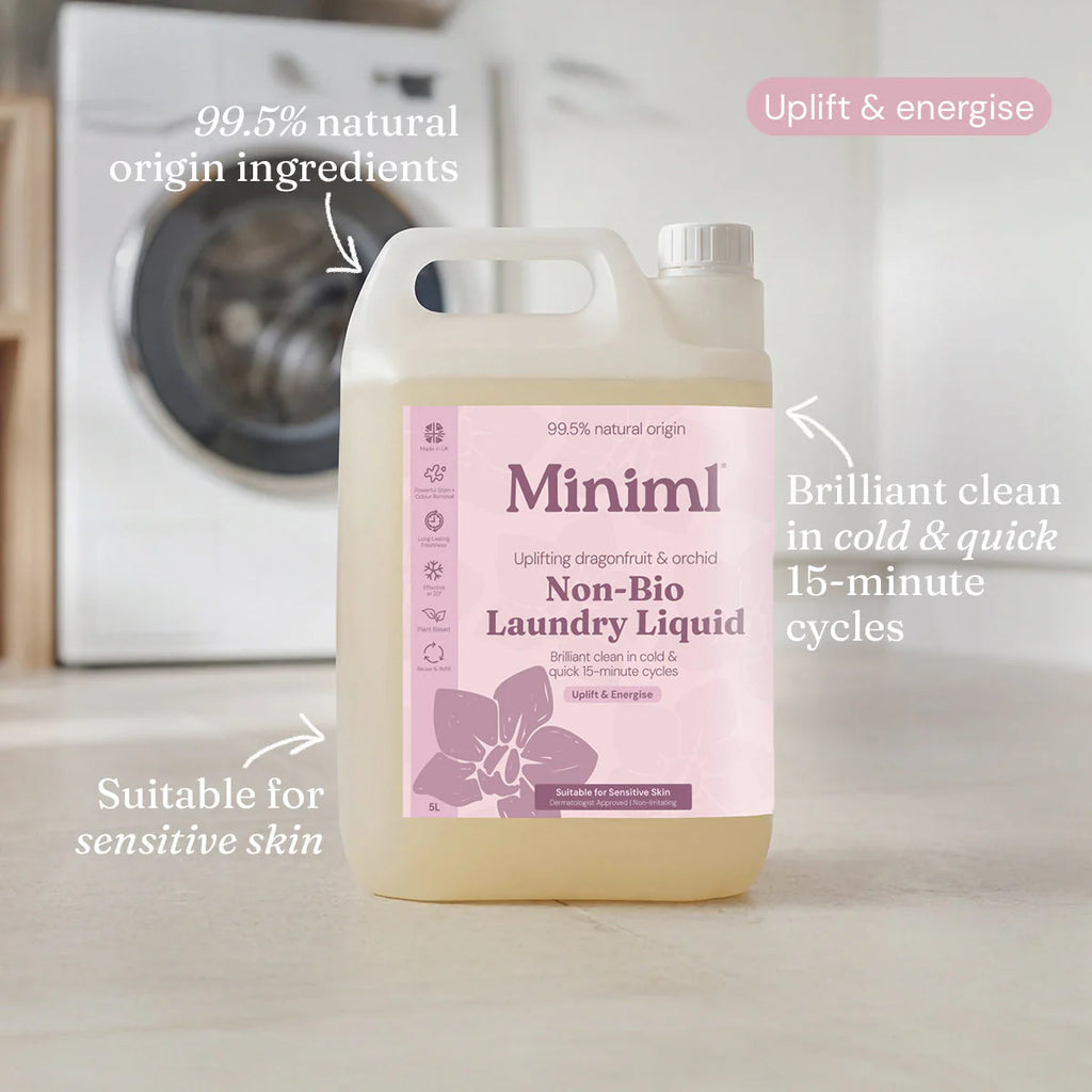 Miniml Laundry Essentials Refill Bundle - Uplifting Pink Dragonfruit & Orchid 5L