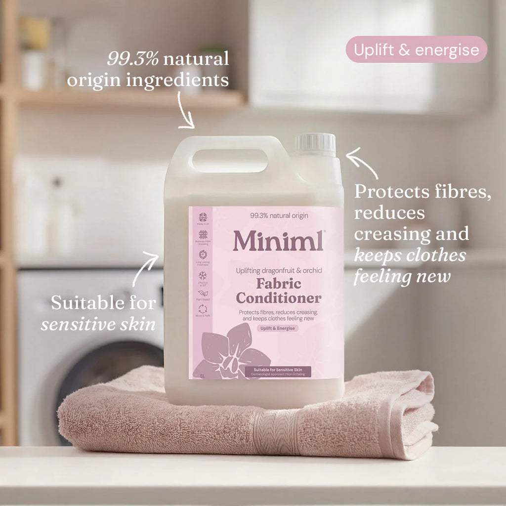 Miniml Laundry Essentials Refill Bundle - Uplifting Pink Dragonfruit & Orchid 5L