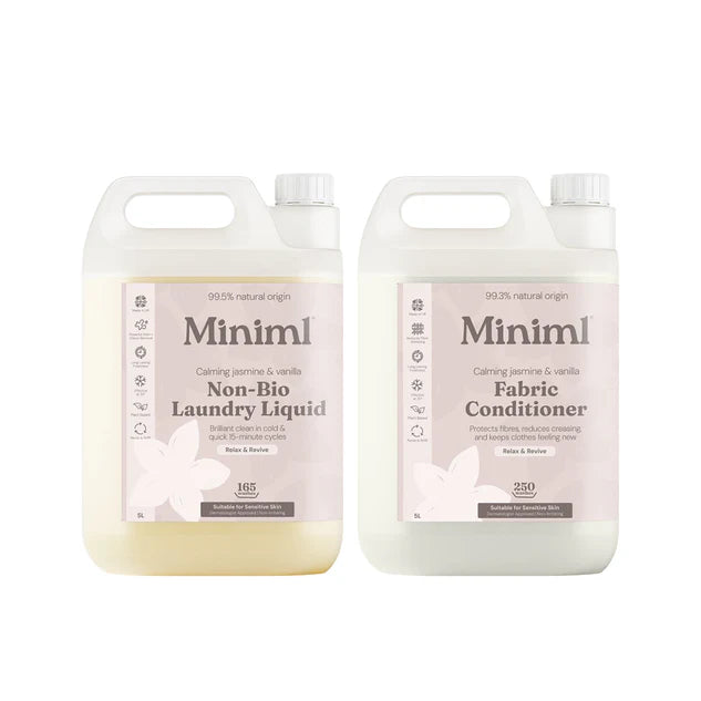 Miniml Laundry Essentials Refill Bundle - Uplifting Jasmine & Vanilla 5L