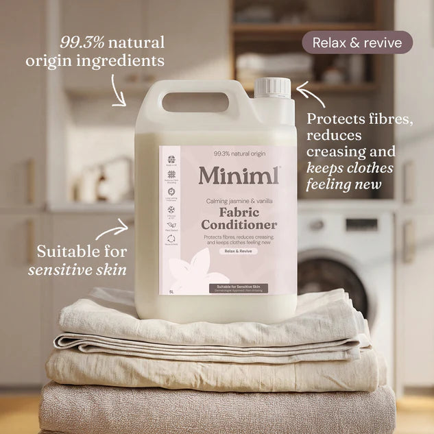 Miniml Laundry Essentials Refill Bundle - Uplifting Jasmine & Vanilla 5L