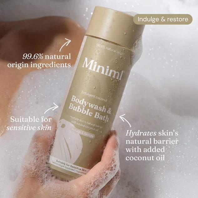 Miniml 6 x Bodywash + Bubblebath - Indulgent Coconut