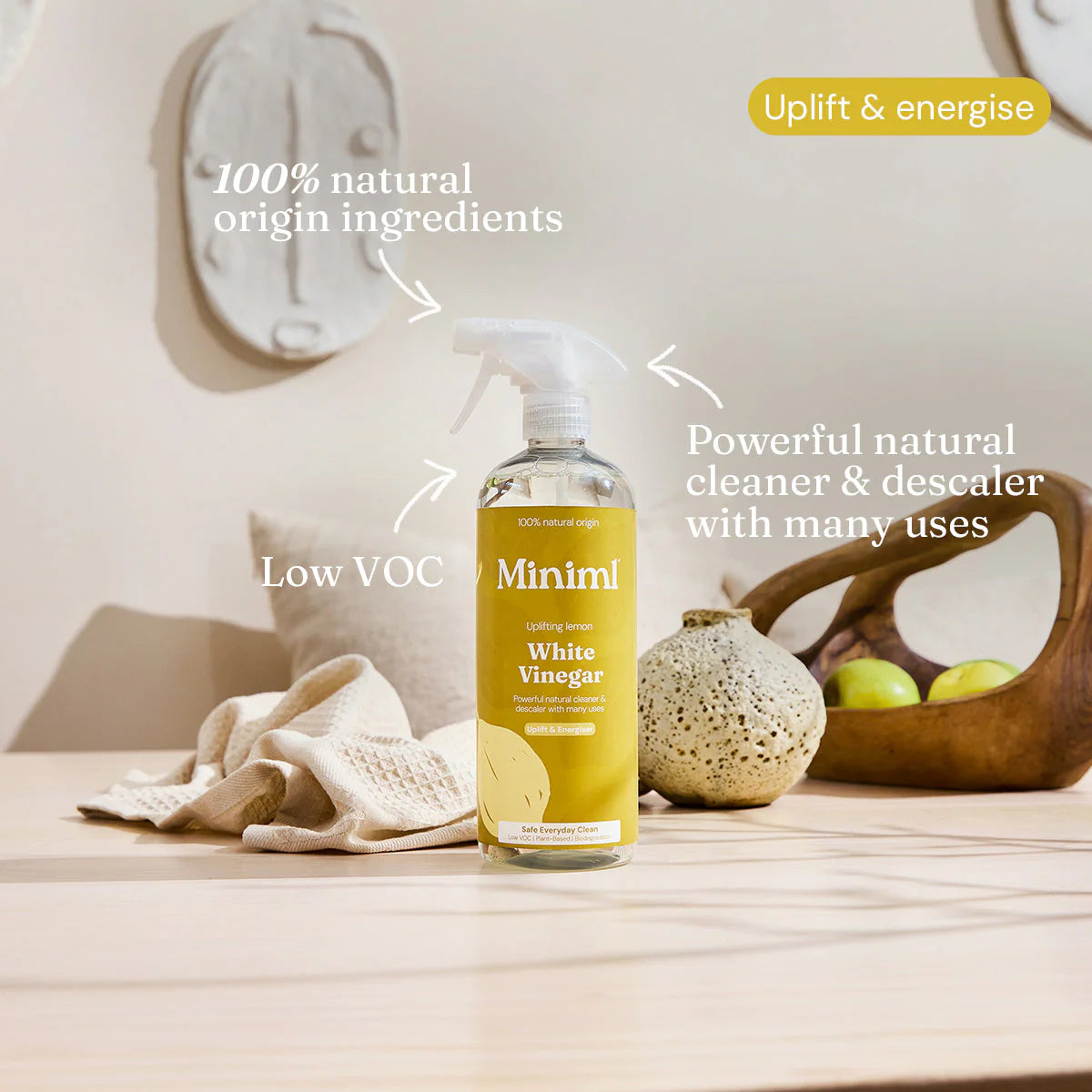Miniml 6 x White Vinegar - Uplifting Lemon - 750ML