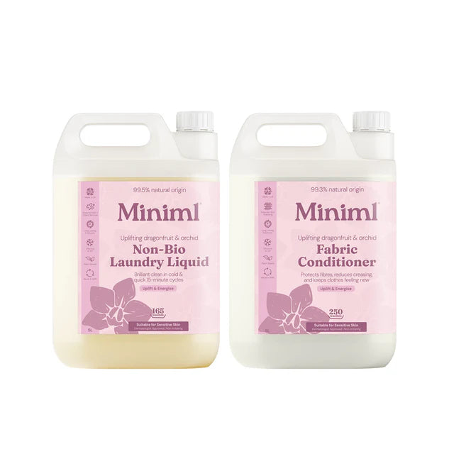 Miniml Laundry Essentials Refill Bundle - Uplifting Pink Dragonfruit & Orchid 5L