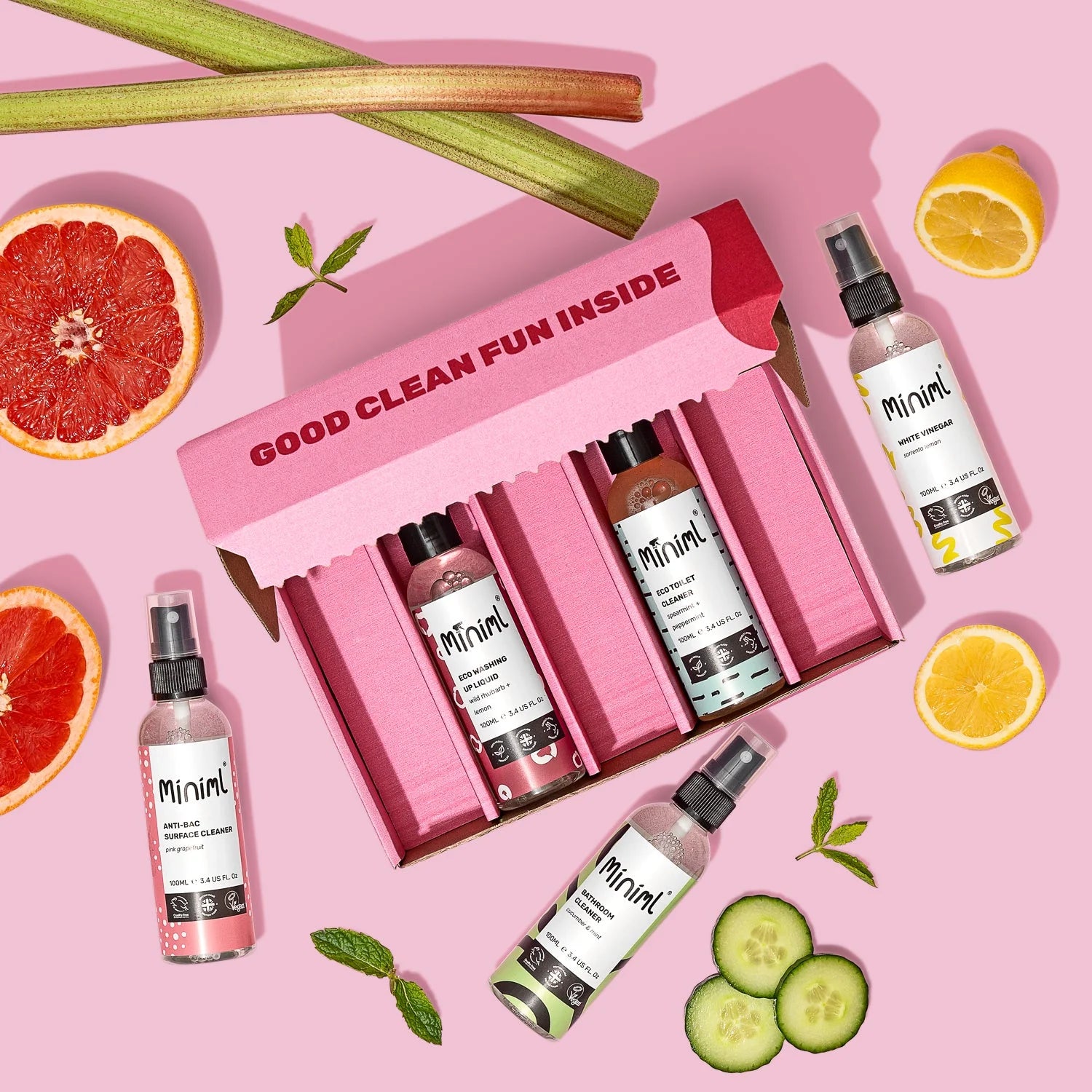 Miniml Cleaning Trial + Travel Set - 5 x 100ml Bundle